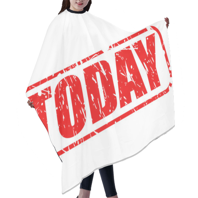 Personality  Today Red Stamp Text Hair Cutting Cape