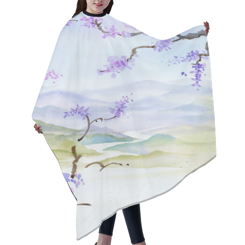 Personality  Cherry Blossom Hair Cutting Cape