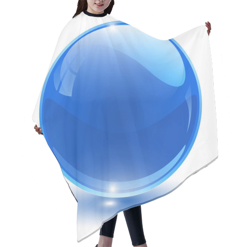 Personality  Glass Sphere, Blue Vector Ball Hair Cutting Cape