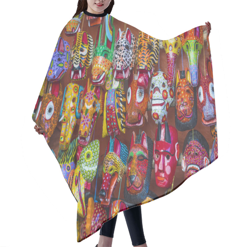 Personality  Mayan Wooden Masks Hair Cutting Cape