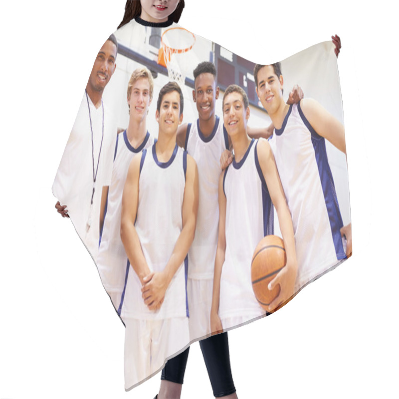 Personality  Members Of Male Basketball Team Hair Cutting Cape