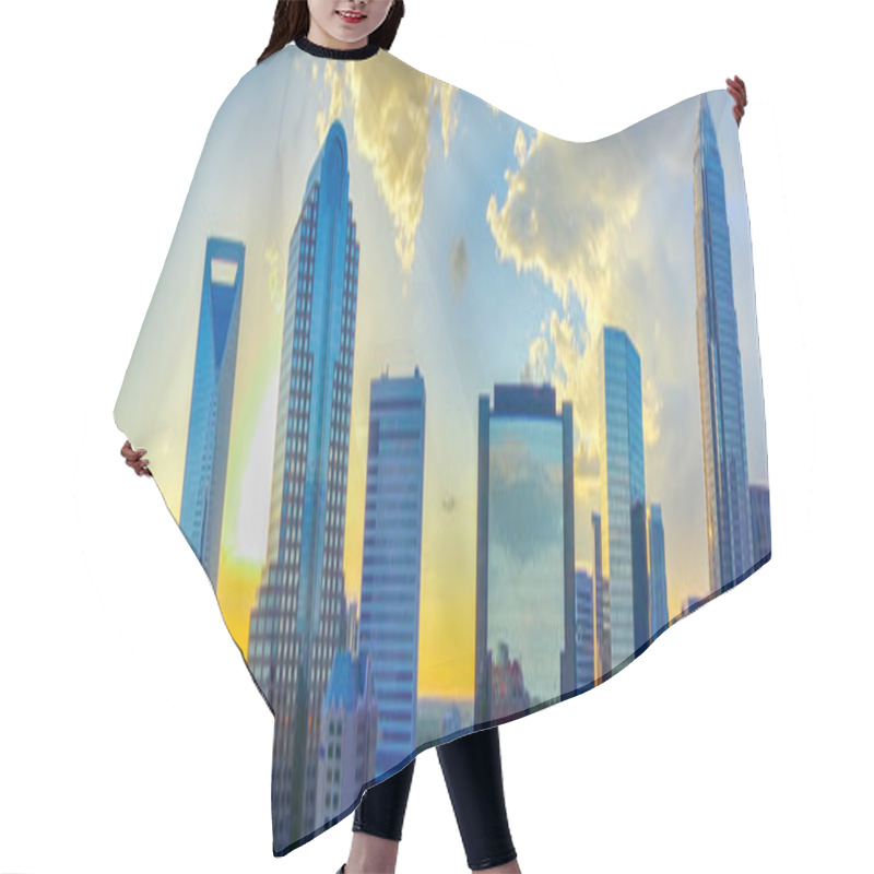 Personality  Sunset Over Charlotte City Skyline Of North Carolina Hair Cutting Cape