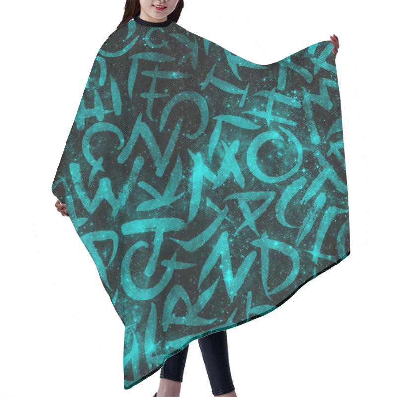 Personality  Letters Seamless Pattern. Fashion Hand Drawn  Hair Cutting Cape