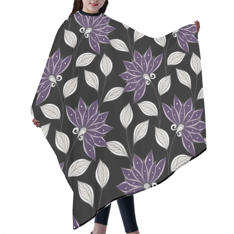 Personality  Seamless Floral Pattern Hair Cutting Cape