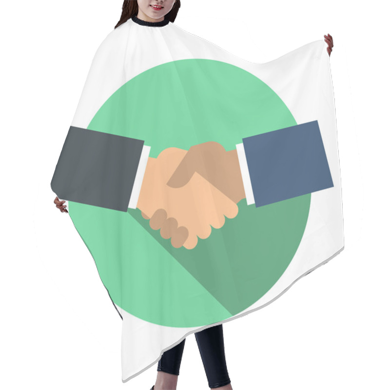 Personality  Handshake Icon Design Hair Cutting Cape