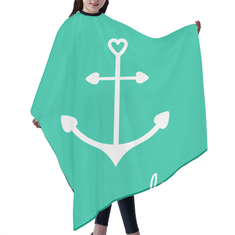 Personality  Anchor With Shapes Of Heart. Love Card. Hair Cutting Cape