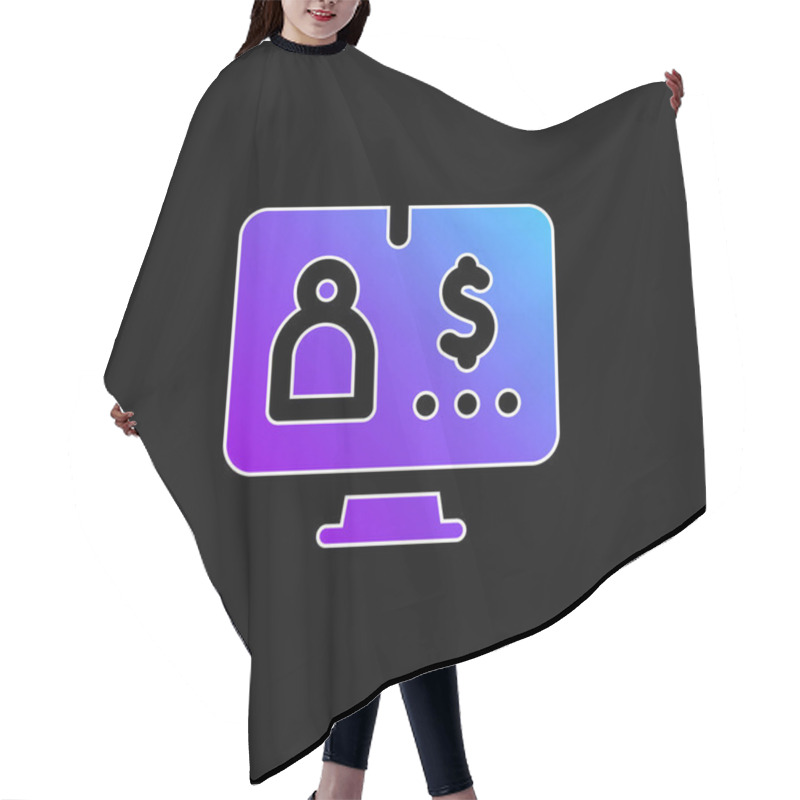 Personality  Bank Account Blue Gradient Vector Icon Hair Cutting Cape