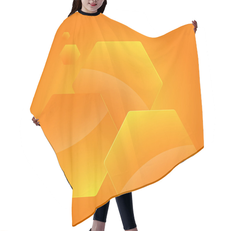 Personality  Design Element Presentation Orange Background Hexagons Hair Cutting Cape