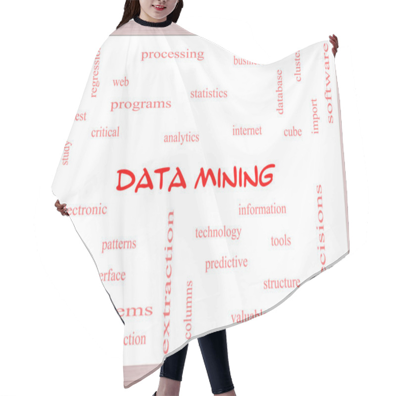 Personality  Data Mining Word Cloud Concept On A Whiteboard Hair Cutting Cape