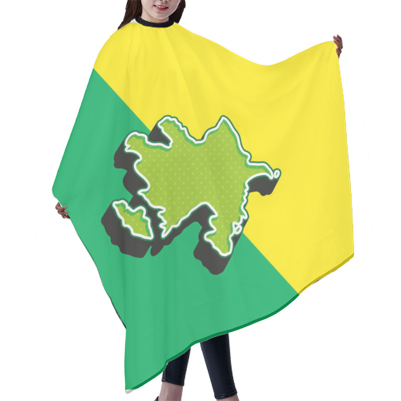 Personality  Azerbaijan Green And Yellow Modern 3d Vector Icon Logo Hair Cutting Cape