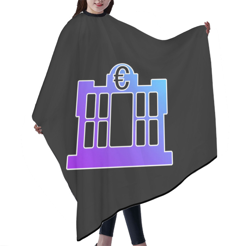 Personality  Bank Building Of Euros Blue Gradient Vector Icon Hair Cutting Cape