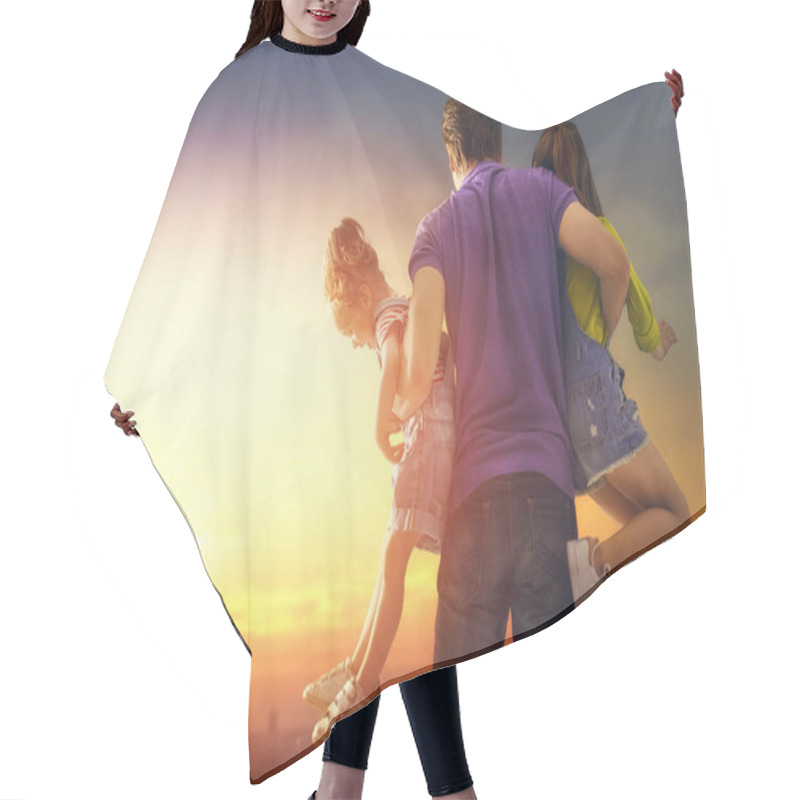 Personality  Family At Sunset Hair Cutting Cape