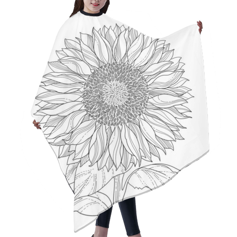 Personality  Sunflower Drawing Hair Cutting Cape