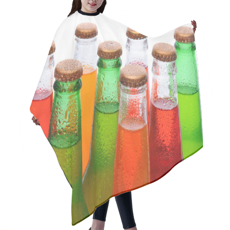 Personality  Closeup Asssorted Soda Bottles Hair Cutting Cape