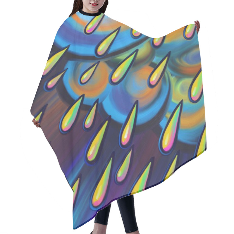 Personality  Heavy Rain Cloud Painting Hair Cutting Cape