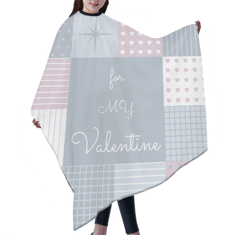 Personality  Sensual Patchwork For A Valentines Day With The Template Surface In The Middle. Hair Cutting Cape