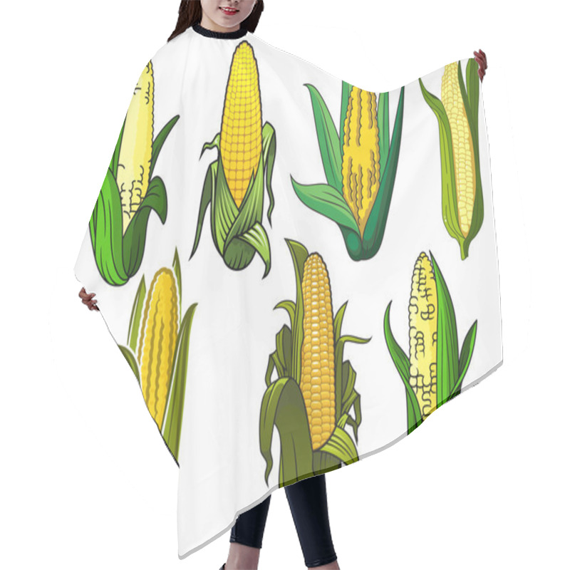 Personality  Isolated Weet Corn Cobs Vegetables Hair Cutting Cape