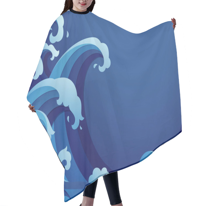 Personality  Abstract background with papercut style of rushing wave  hair cutting cape