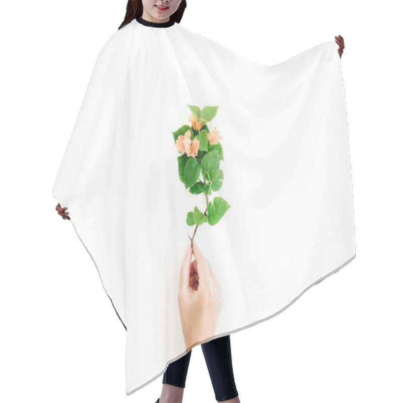 Personality  Exotic Tropical Flower In Girl's Hand Hair Cutting Cape