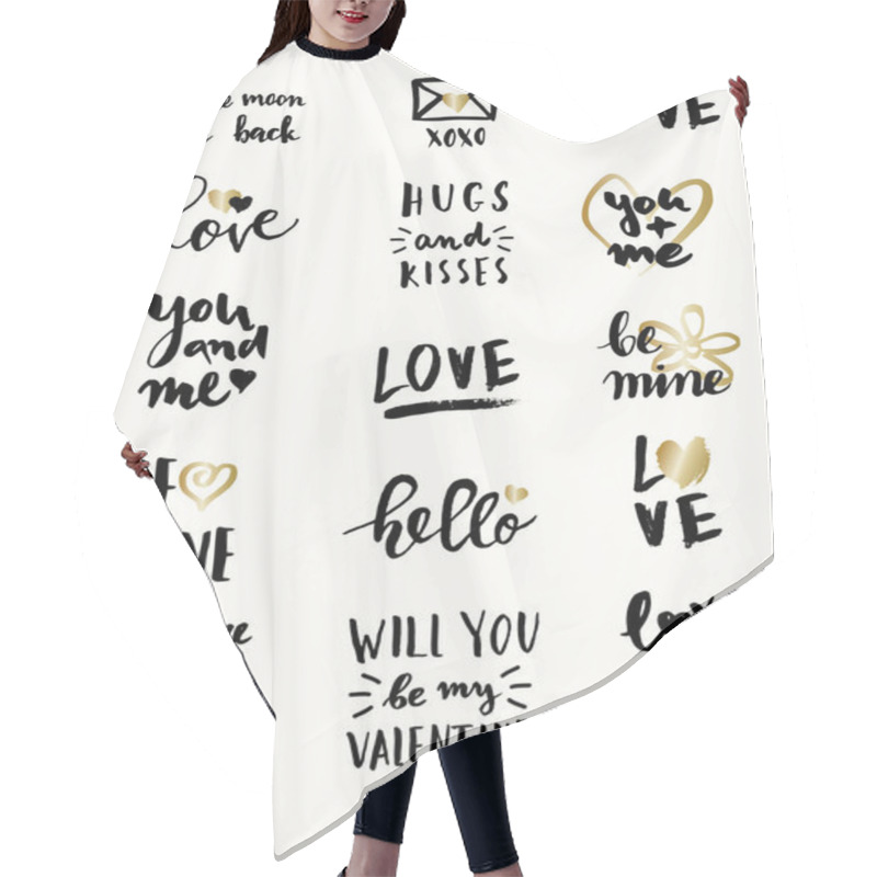 Personality  Valentines Day Typographic Designs Hair Cutting Cape