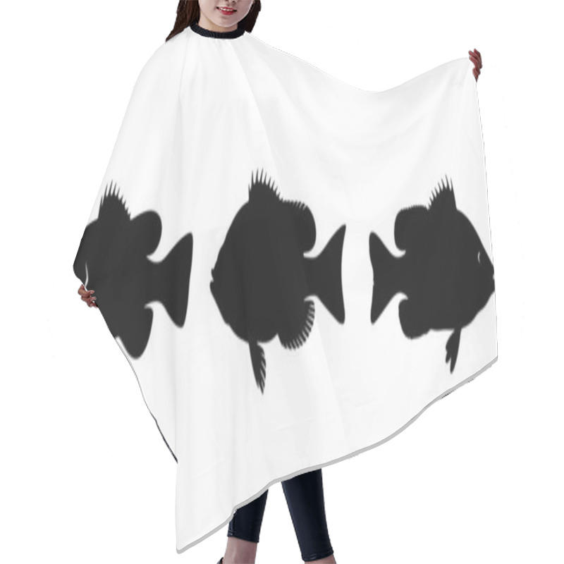 Personality  Fish Silhouette Vector Set  Hair Cutting Cape