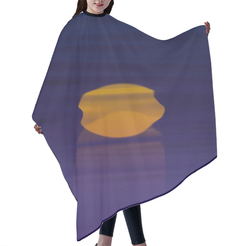 Personality  Abstract Gradient Sphere With Horizontal Lines In Dark Background Hair Cutting Cape