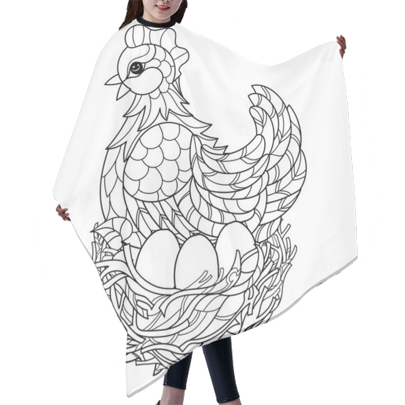 Personality  Hen. Hand Drawn Decorative Farm Animal Hair Cutting Cape