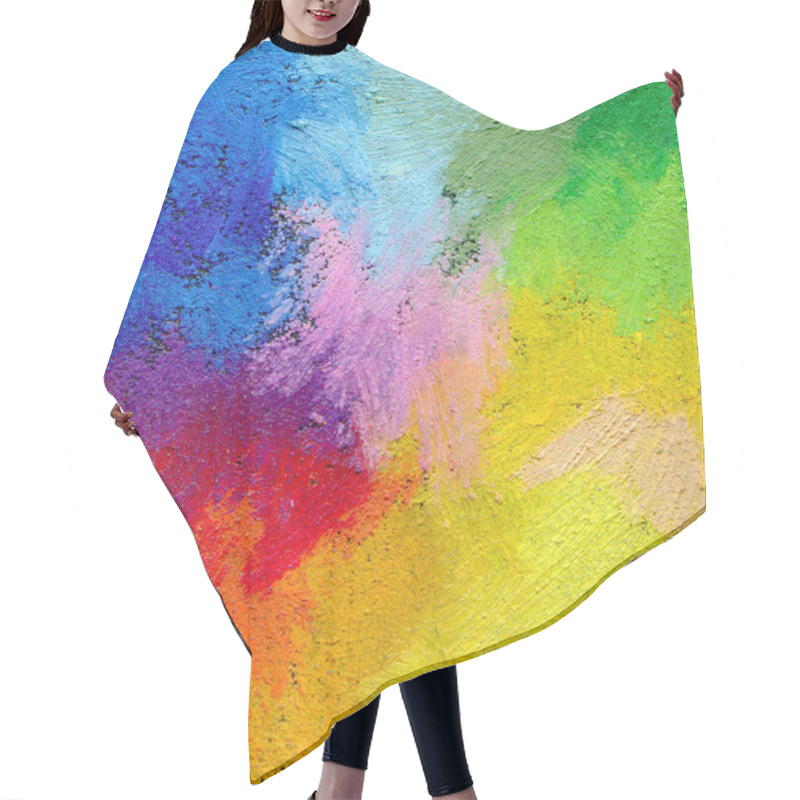 Personality  Abstract Textured Acrylic And Oil Pastel Hand Painted Background Hair Cutting Cape