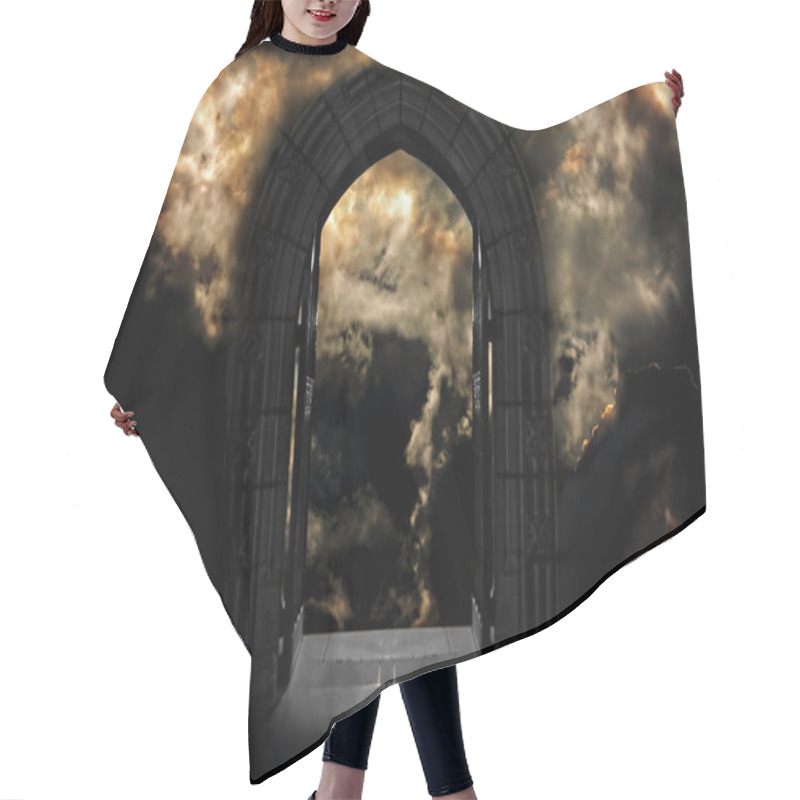 Personality  Doorway To Heaven Or Hell Hair Cutting Cape