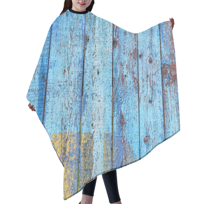 Personality  Shabby Blue Wooden Background Hair Cutting Cape