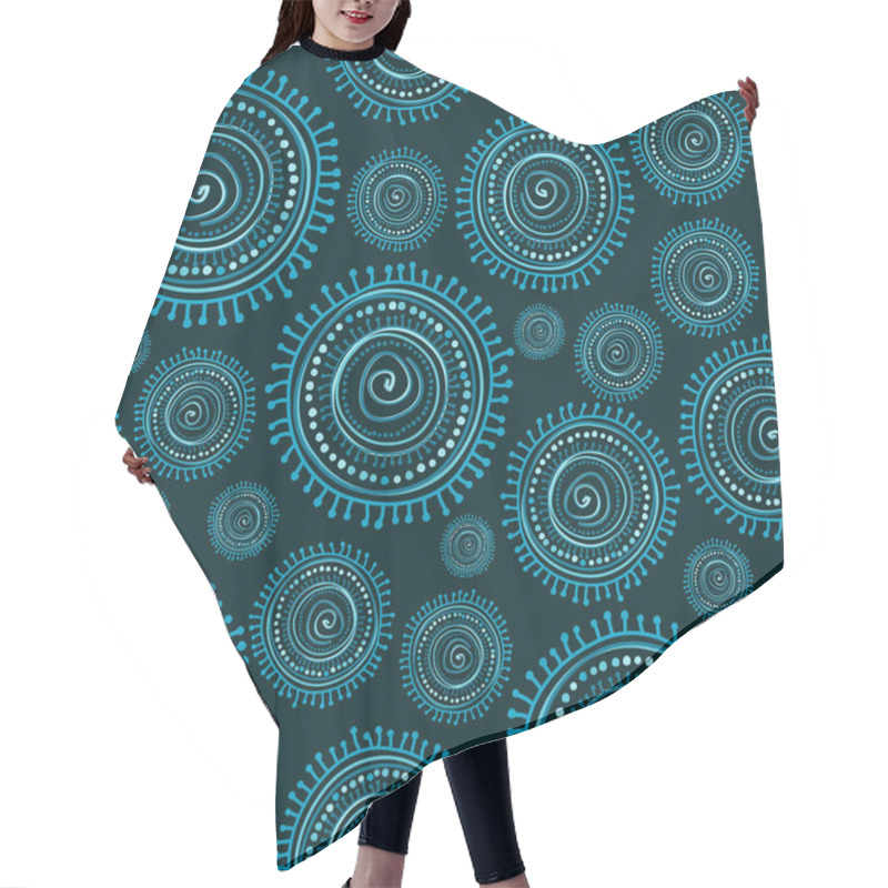 Personality  Round Ethnic Motif Seamless Background Hair Cutting Cape