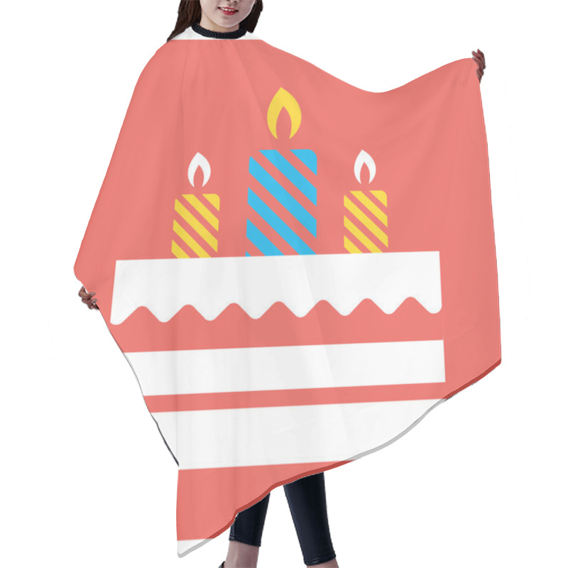 Personality  Birthday Cake Flat Icon Hair Cutting Cape