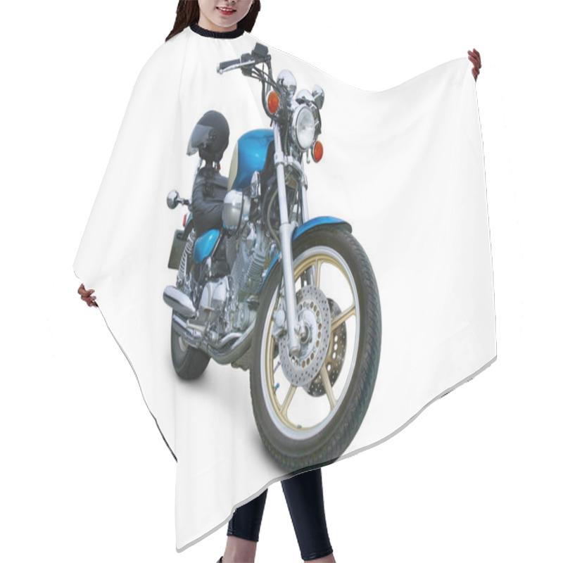 Personality  Brilliant Motorcycle On White Background Hair Cutting Cape