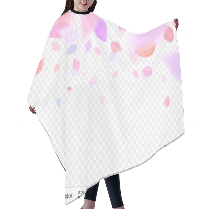 Personality  Pink Pastel Petals On Transparent Background. Hair Cutting Cape