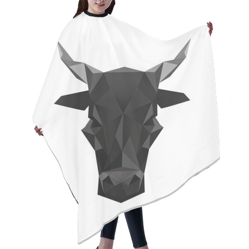 Personality  Origami Black Bull Symbol Hair Cutting Cape