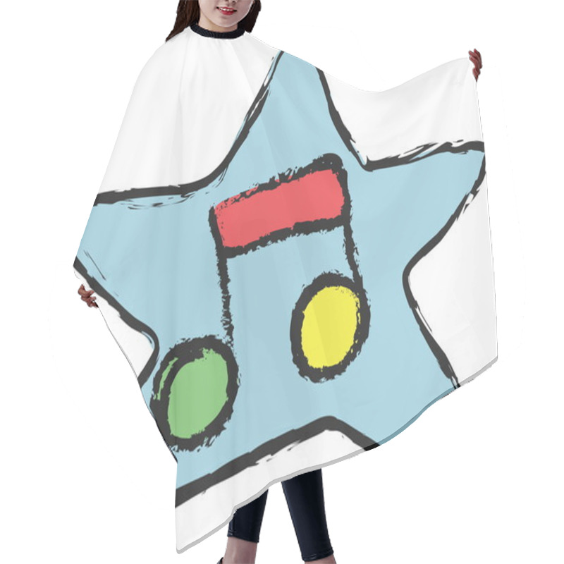 Personality  Doodle Cheerful Musical Notes Hair Cutting Cape