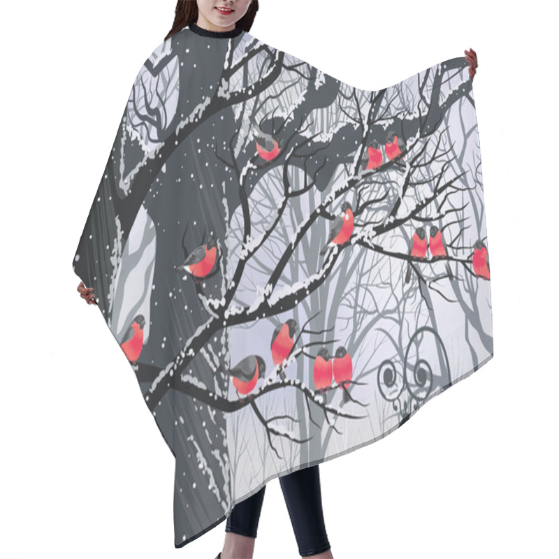 Personality  Bullfinches On Trees Hair Cutting Cape