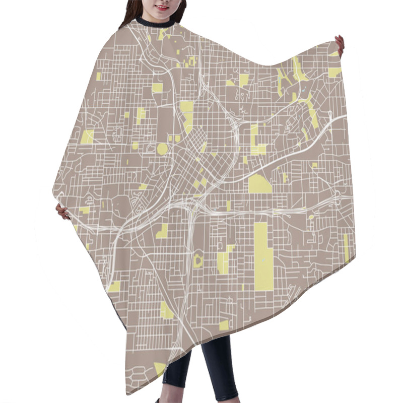 Personality  Vector Map Of The City Of Atlanta, USA Hair Cutting Cape