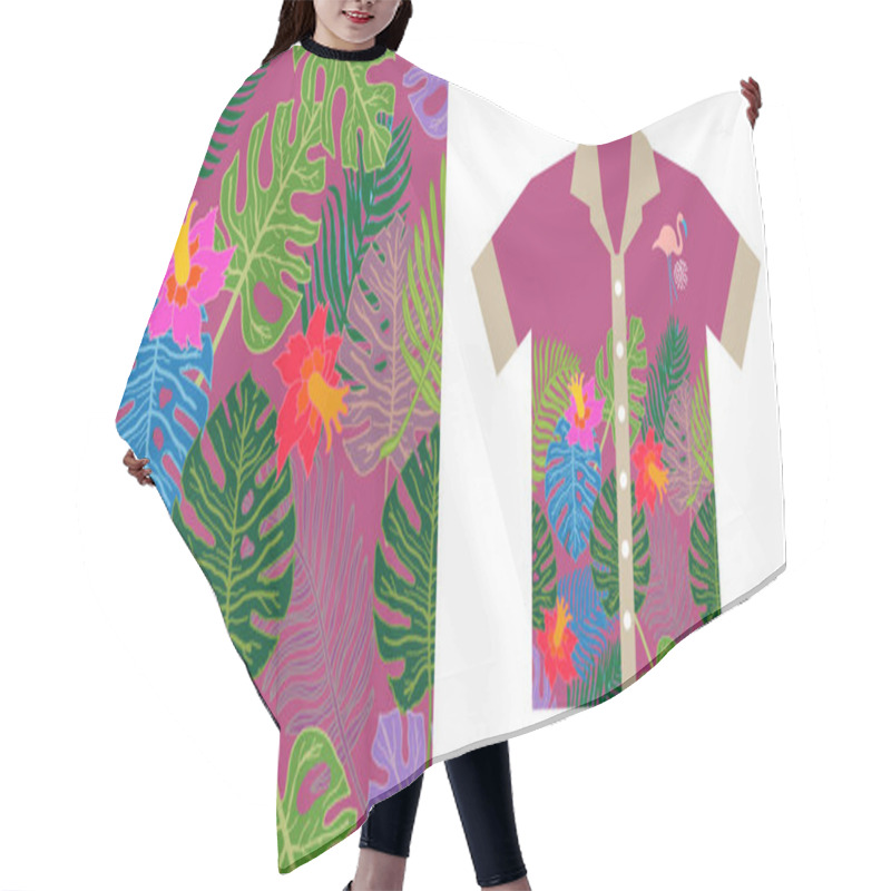 Personality  Tropical Summer. Hawaiian Shirt Design. Hair Cutting Cape