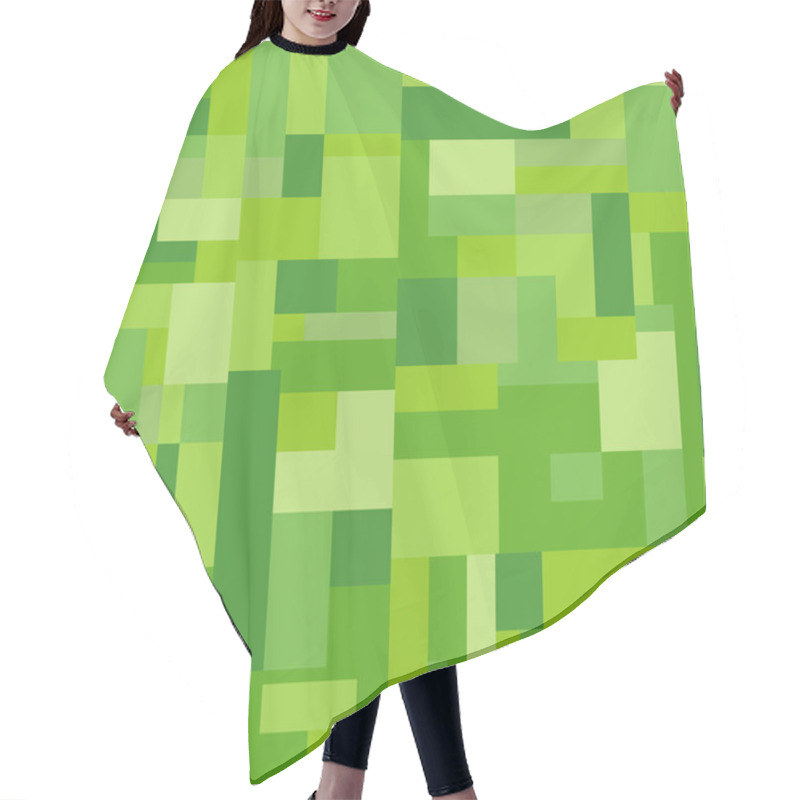 Personality  Seamless Green Square Rectangle Background Vector Hair Cutting Cape