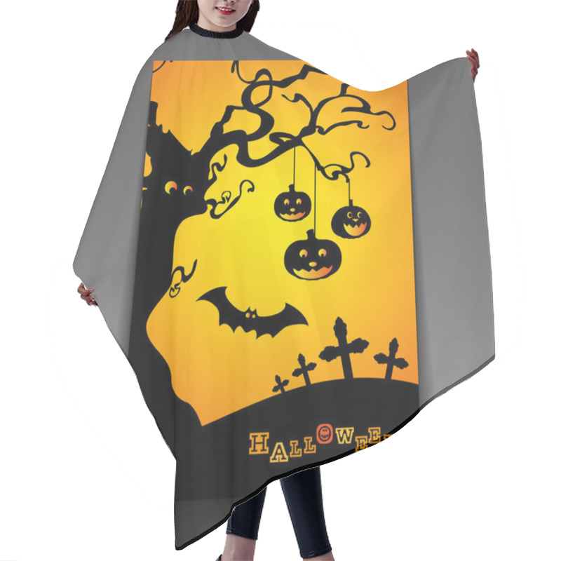 Personality  Halloween Flyer Or Cover Design Hair Cutting Cape