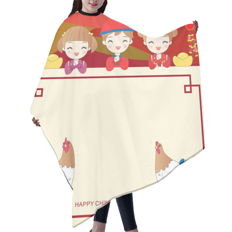 Personality  Chinese Children On Frame Hair Cutting Cape