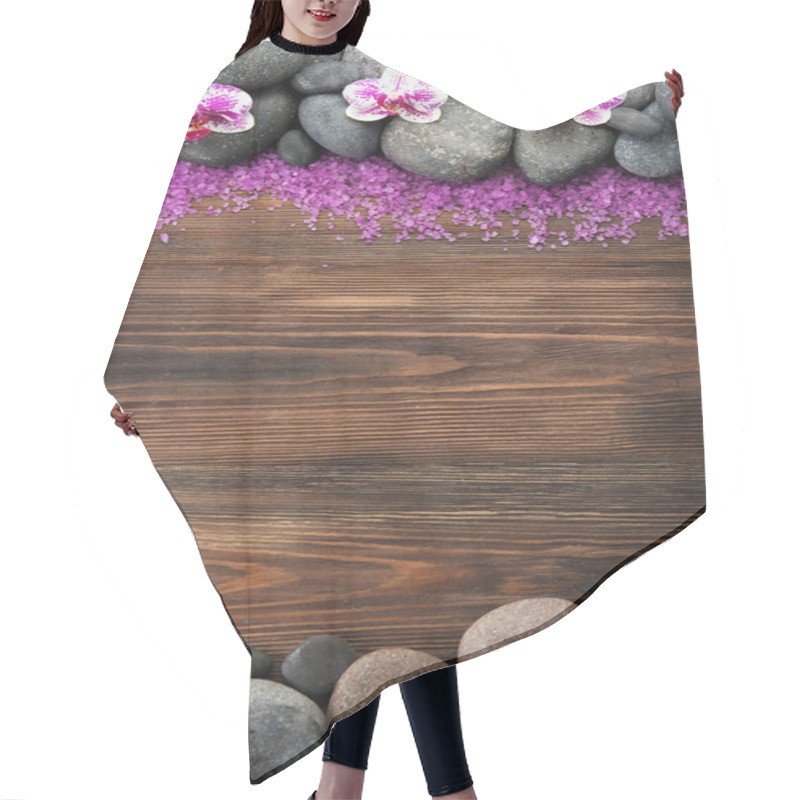 Personality  Spa Stones And Orchid  Hair Cutting Cape