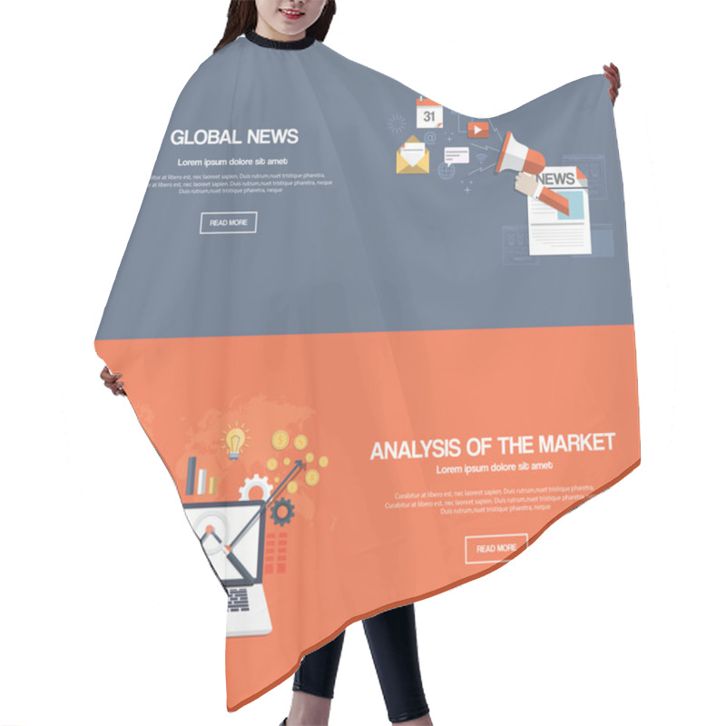 Personality  Flat Designed Banners Hair Cutting Cape