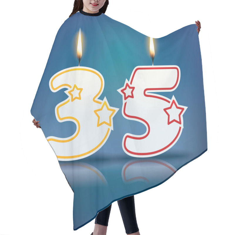 Personality  Birthday Candle Number 35 Hair Cutting Cape