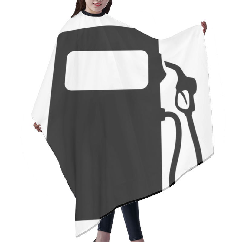 Personality  Vector Silhouette Of Gas Pump Hair Cutting Cape