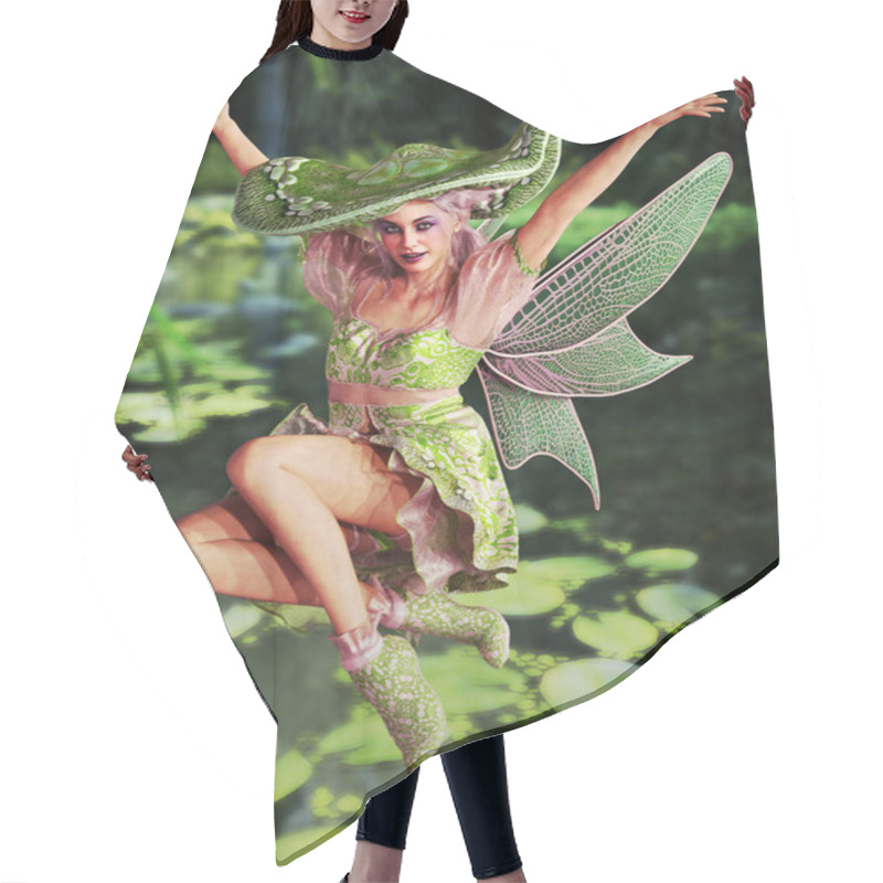 Personality  3d Computer Graphics Of A Cheerful Fairy With A Mushroom Hat  Hair Cutting Cape