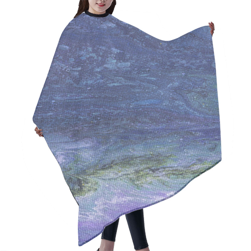 Personality  Creative Drawing With Purple Oil Paint   Hair Cutting Cape