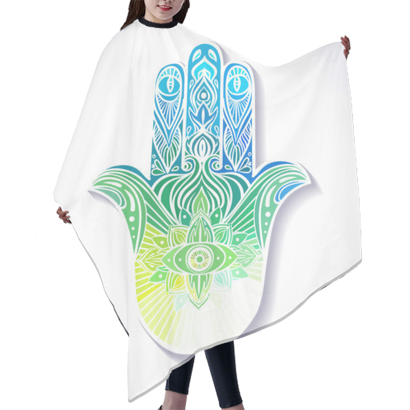 Personality  Ornate  Hamsa Amulet Hair Cutting Cape