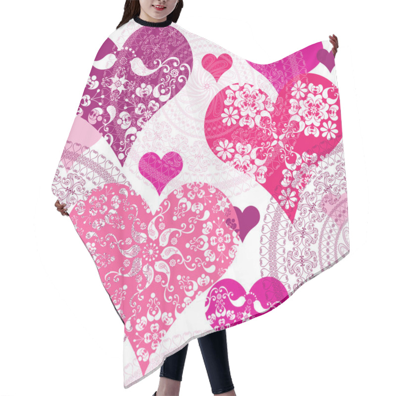 Personality  Seamless Valentine Pattern Hair Cutting Cape